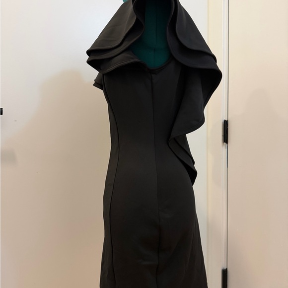 Bebe Ruffled Back V Dress / Ruffle on Ruffle Open Back - Picture 6 of 10